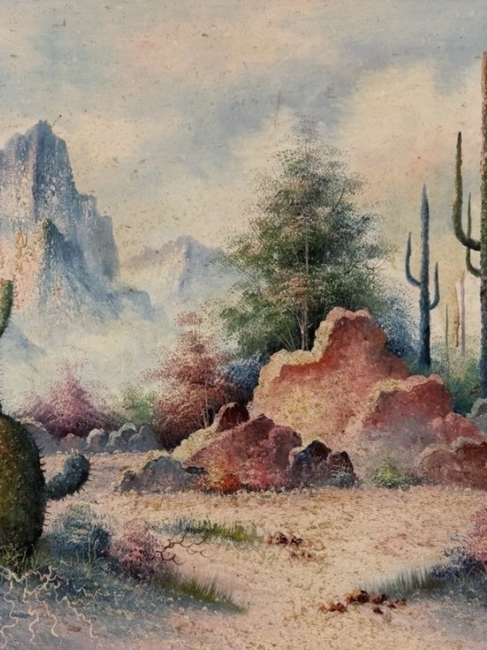 Desert Landscape Wall Art Print in Pastel Tones By Wolf Zeller Original textured